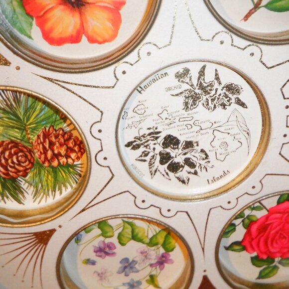 *** HAWAIIAN ISLANDS *** Metal Souvenir Drink Holder TRAY - Picture 2 of 2